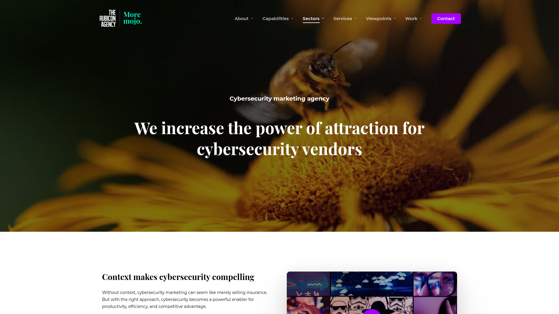 Screenshot of The Rubicon Agency’s public marketing page (2026-04-21)